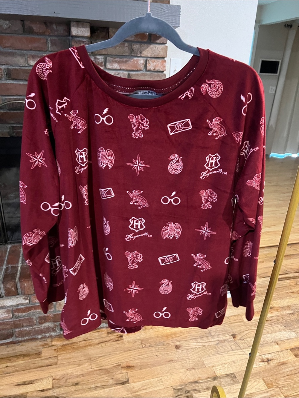 Kids Burgundy Graphic Long-Sleeve Shirt